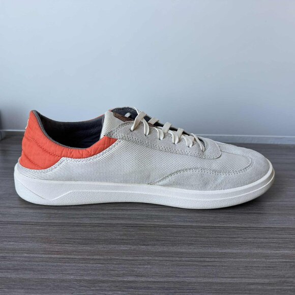 OluKai Men\'s Punini Sneakers Shoes Size 11 $140 in Off White/Molten Orange